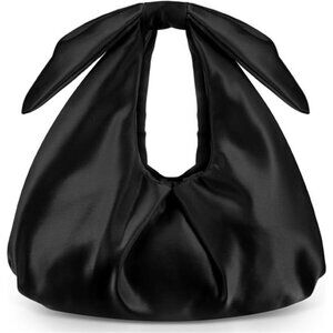 Clutch Purse for Women Bow Evening Bag Ruched Satin Handbag Top Handle Purse